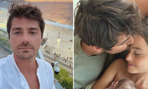 Lourenço Ortigão com Kelly e o filho