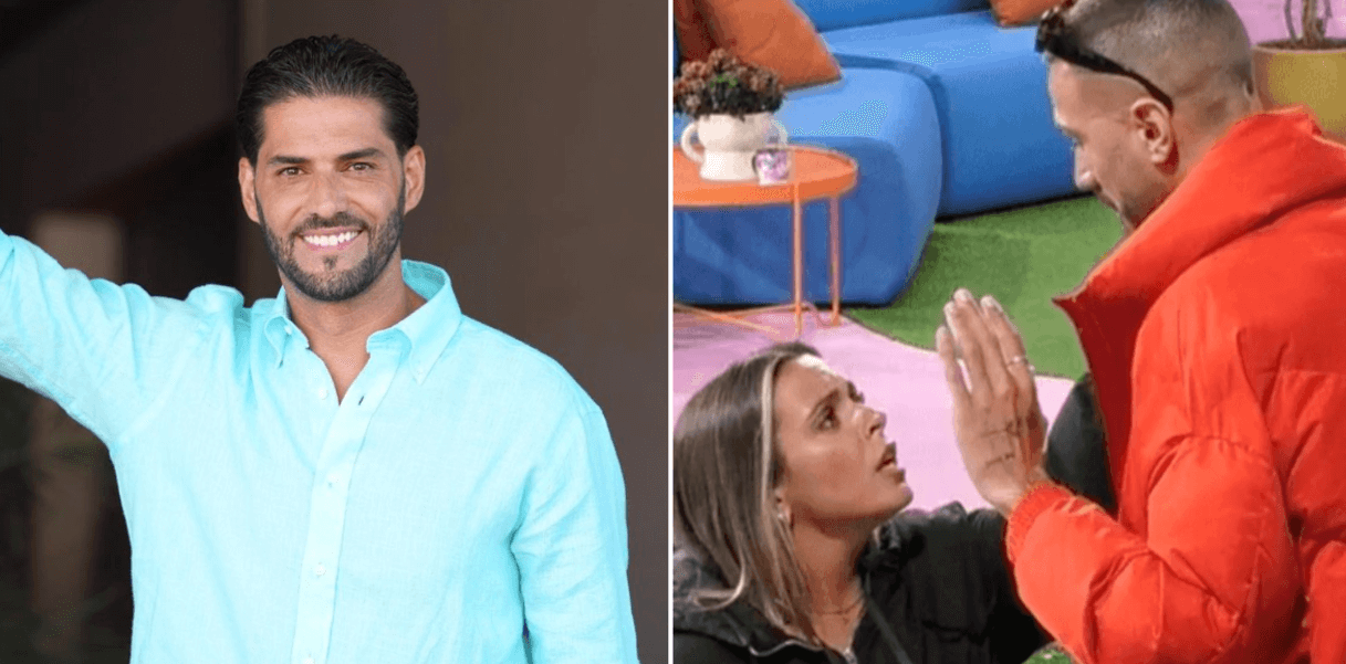 Gonçalo Quinaz e Jéssica a discutir com Ruben no Secret Story