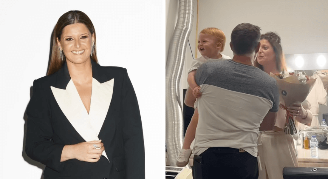 Maria Botelho Moniz com o filho e Pedro Bianchi Prata