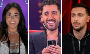 Liliana, Léo Caeiro e Zé, noivo da concorrente do Secret Story