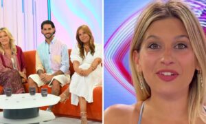 Comentadores do Dois às 10 e Joana, concorrente do BB Verão