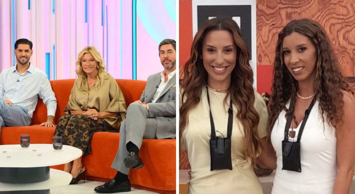 Comentadores e Sónia Jesus com Catarina Miranda